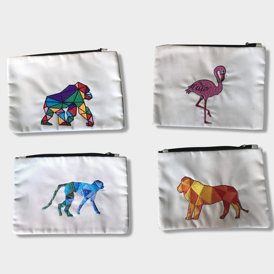 Handmade Women's Pouch with Animal Print