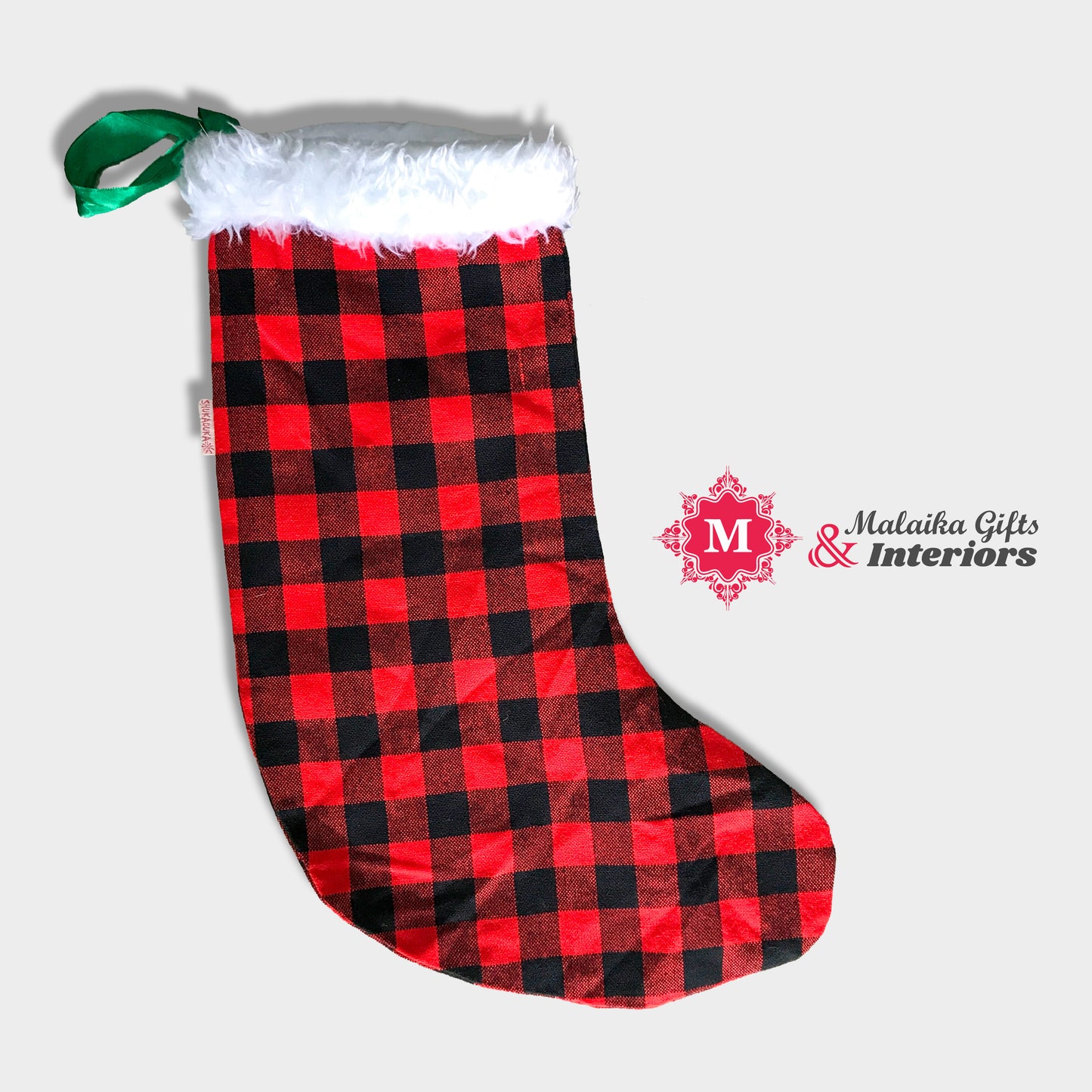 Maasai shuka Fabric Christmas stocking, African Christmas stuffers